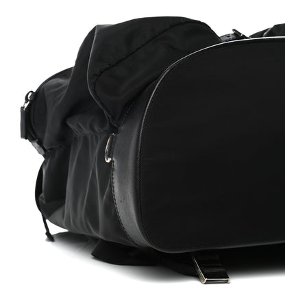 Prada Technical Nylon Saffiano Double Buckle Backpack Black 4 of 14