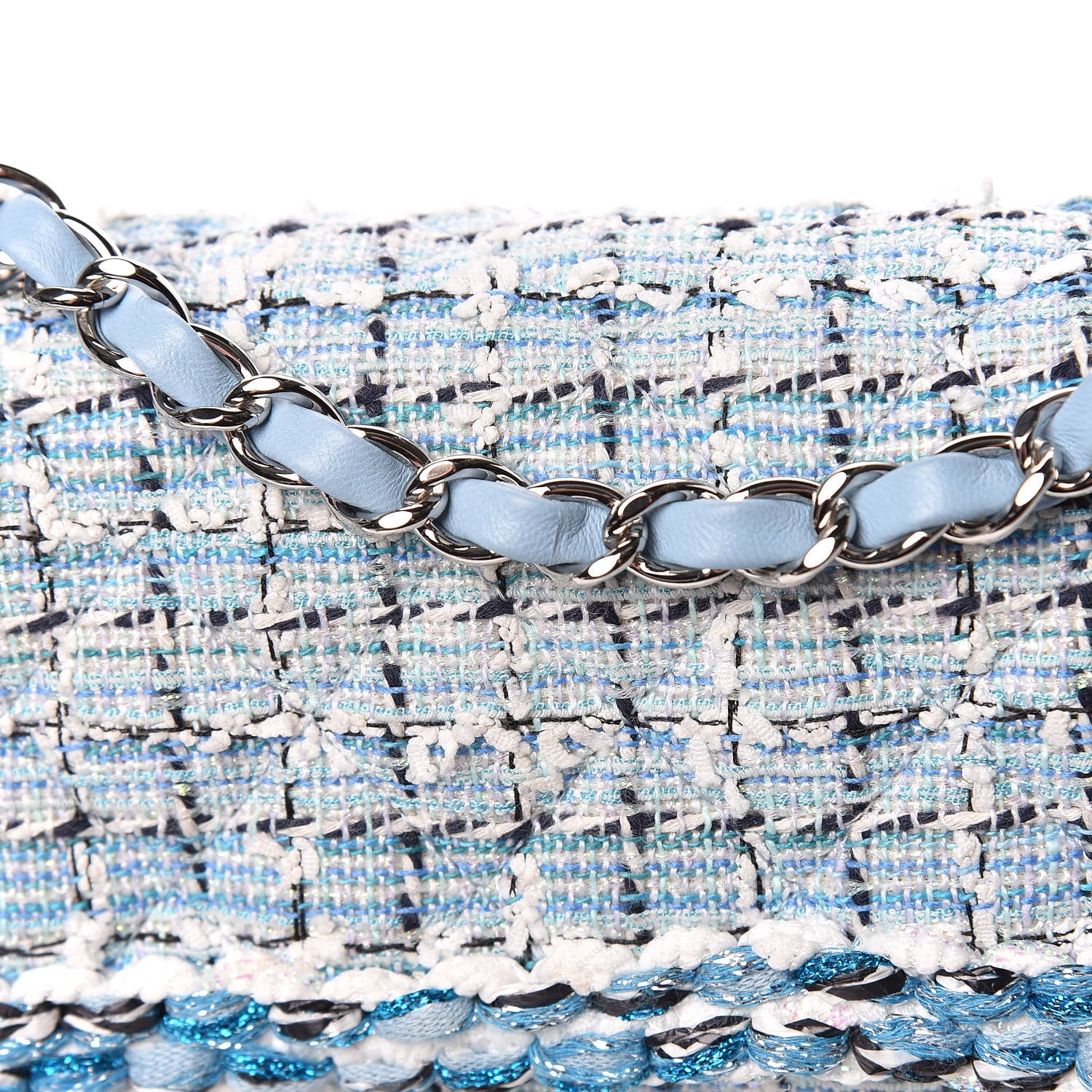 Chanel Tweed Braid Mini Flap Blue White Navy 10 of 11