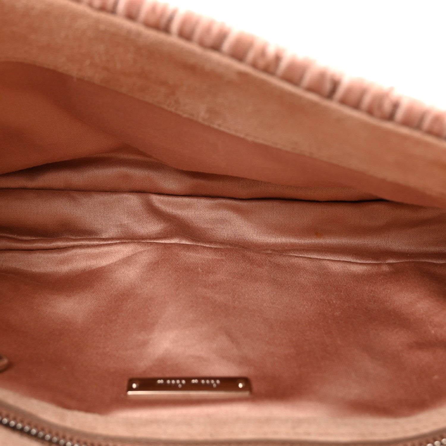 Miu Miu Velvet Matelasse Crystal Chain Shoulder Bag Cammeo 5 of 9