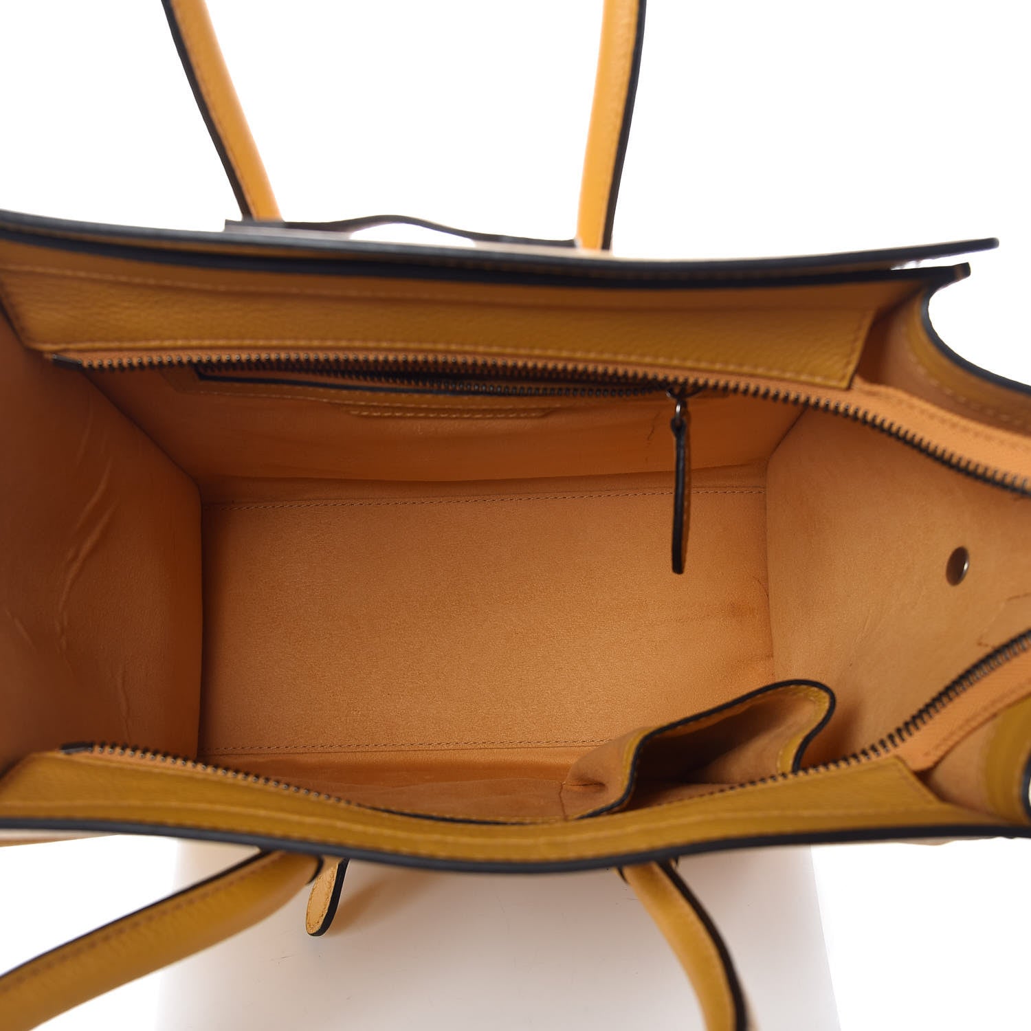 Celine Drummed Calfskin Micro Luggage Ocre 7 of 13