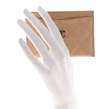 Chanel Caviar Quilted Card Holder Beige 2 of 8