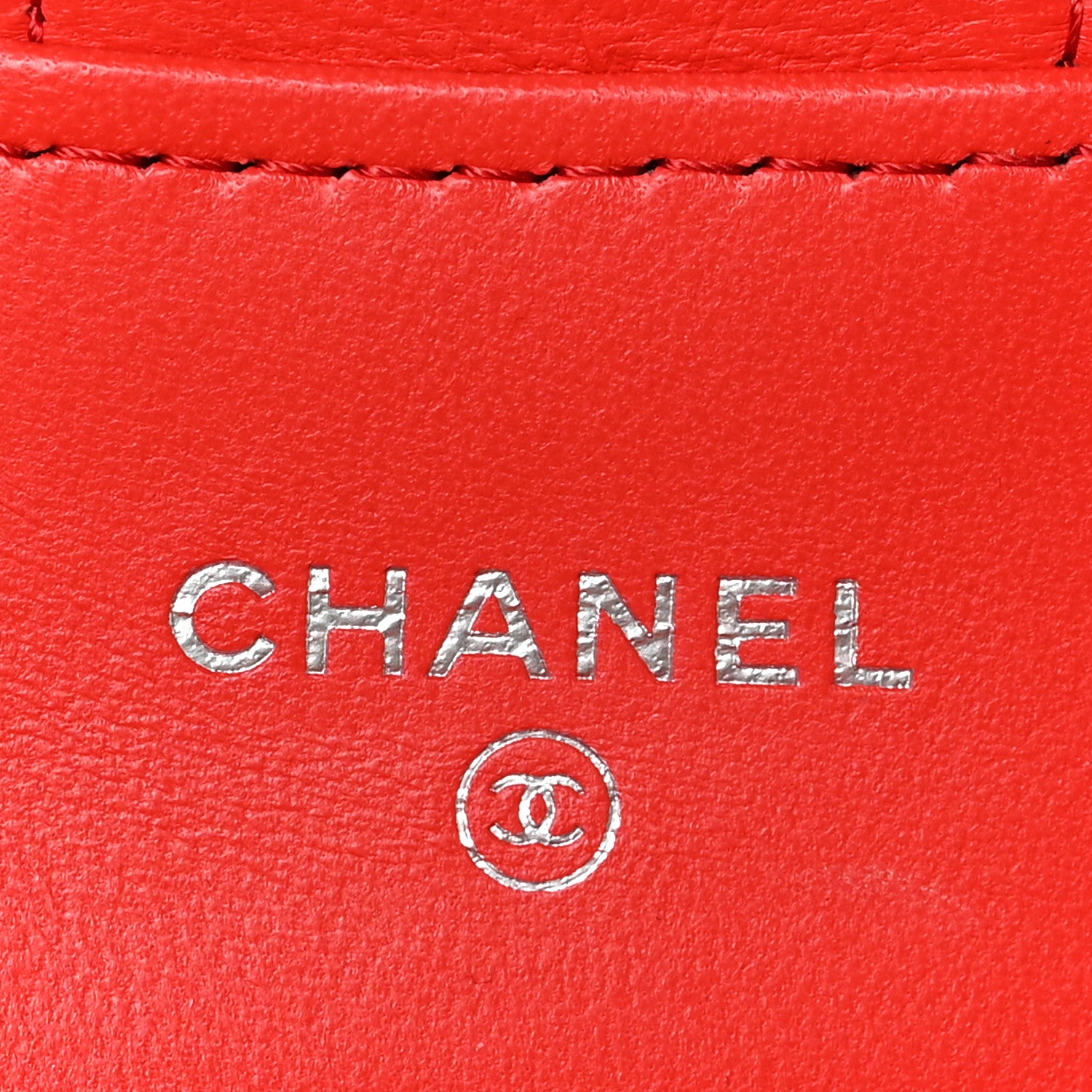 Chanel Lambskin Quilted Flap Card Holder Wallet Red 6 of 7