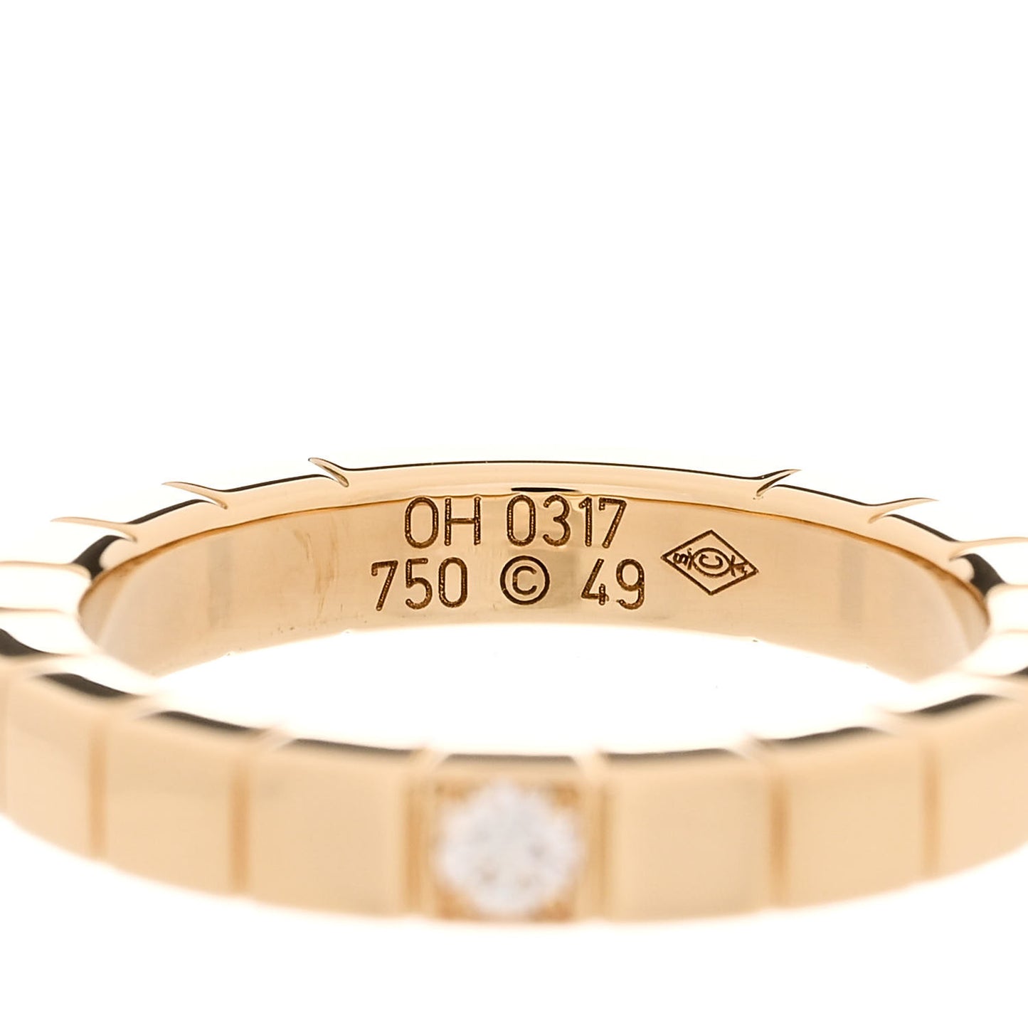 18K Yellow Gold Diamond Lanieres Ring 49 4.75
