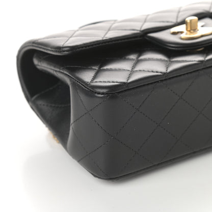 Chanel Lambskin Quilted Mini Top Handle Rectangular Flap Black 8 of 9