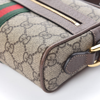 Gucci GG Supreme Monogram Web Mini Ophidia Shoulder Bag Brown 9 of 12