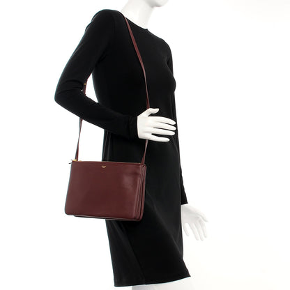 Celine Lambskin Large Trio Crossbody Bag Burgundy 2 of 7