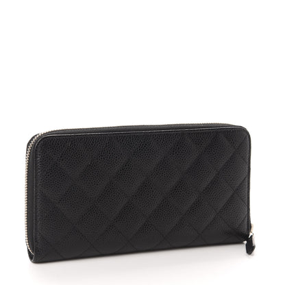 Chanel Caviar Quilted Large Gusset Zip Around Wallet Black 3 of 13