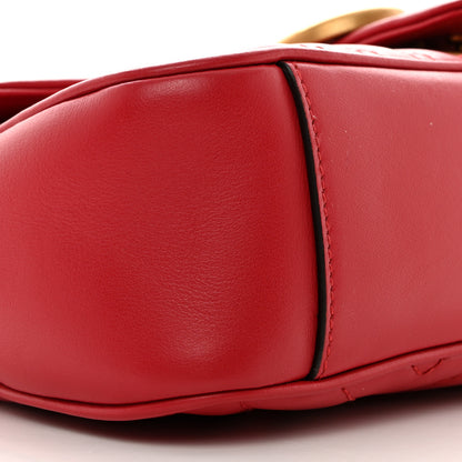 Gucci Calfskin Matelasse Small GG Marmont Shoulder Bag Hibiscus Red 9 of 10