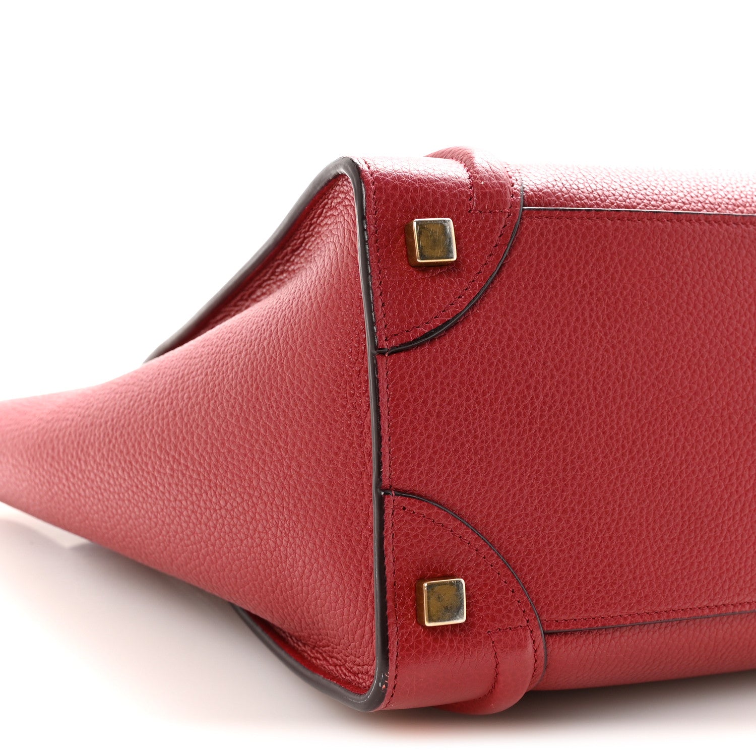 Celine Drummed Calfskin Micro Luggage Red 8 of 9