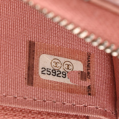 Chanel Ombre Patent Calfskin Quilted Small Zip Around Wallet Pink White 8 of 9