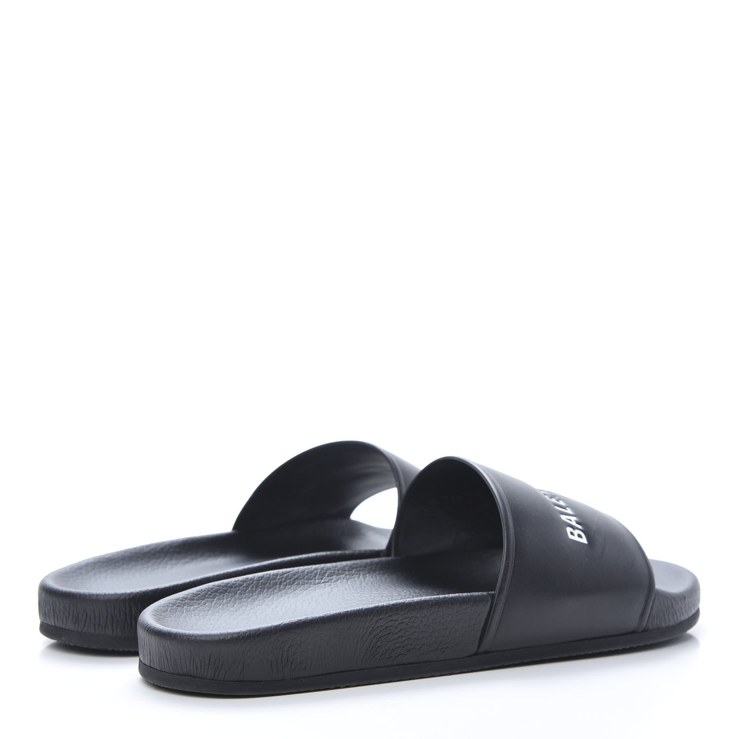 Balenciaga Nappa Logo Pool Slide Sandals 42 Black White 4 of 10