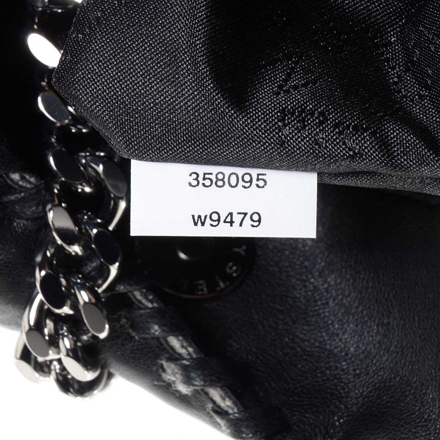 Faux Leather Shearling Large Chain Link Falabella Black