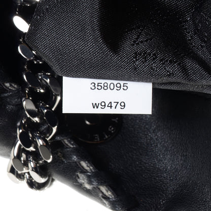 Stella McCartney Faux Leather Shearling Large Chain Link Falabella Black 7 of 9