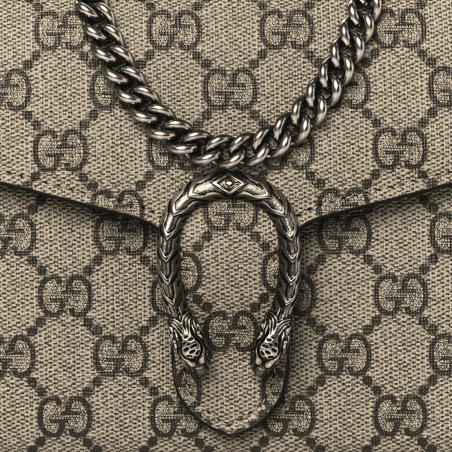 GG Supreme Monogram Mini Dionysus Chain Wallet Beige Taupe
