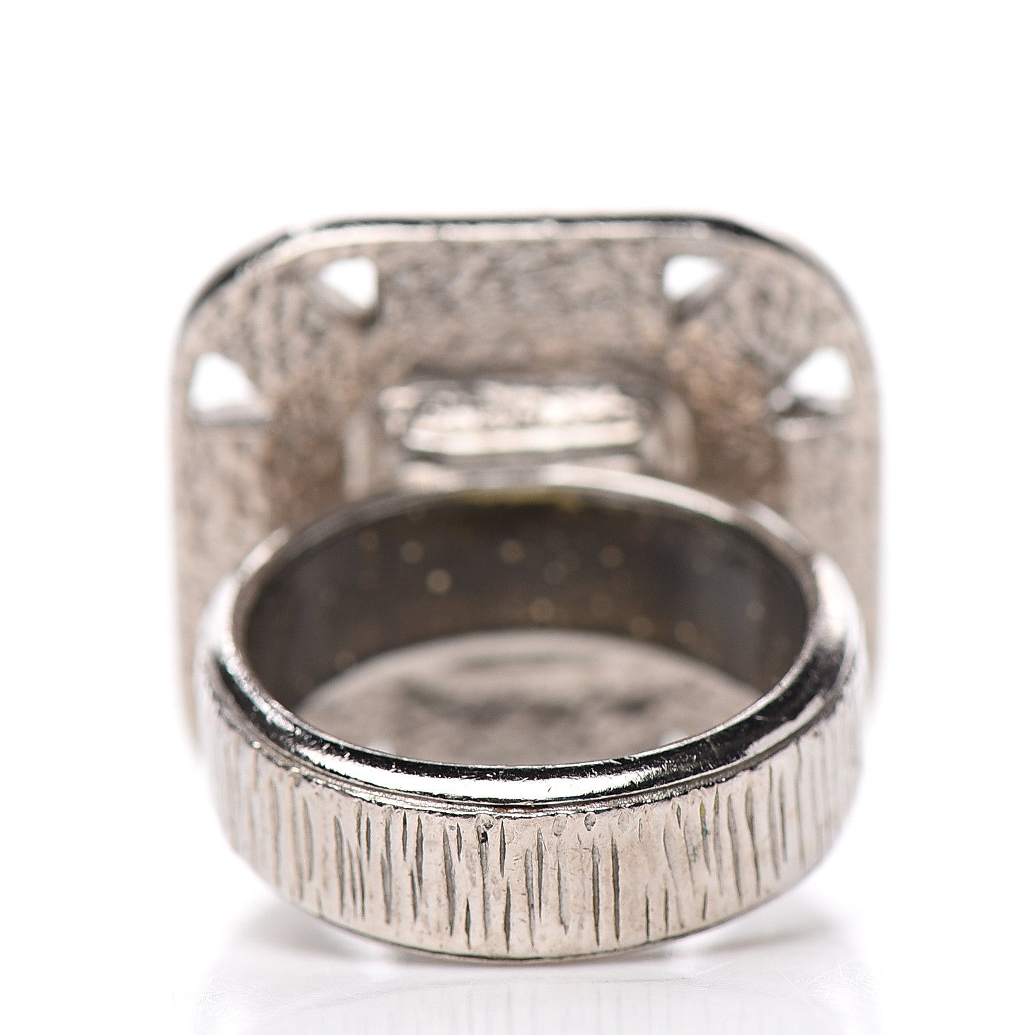 Chanel Crystal CC Ring 6 Silver 3 of 5