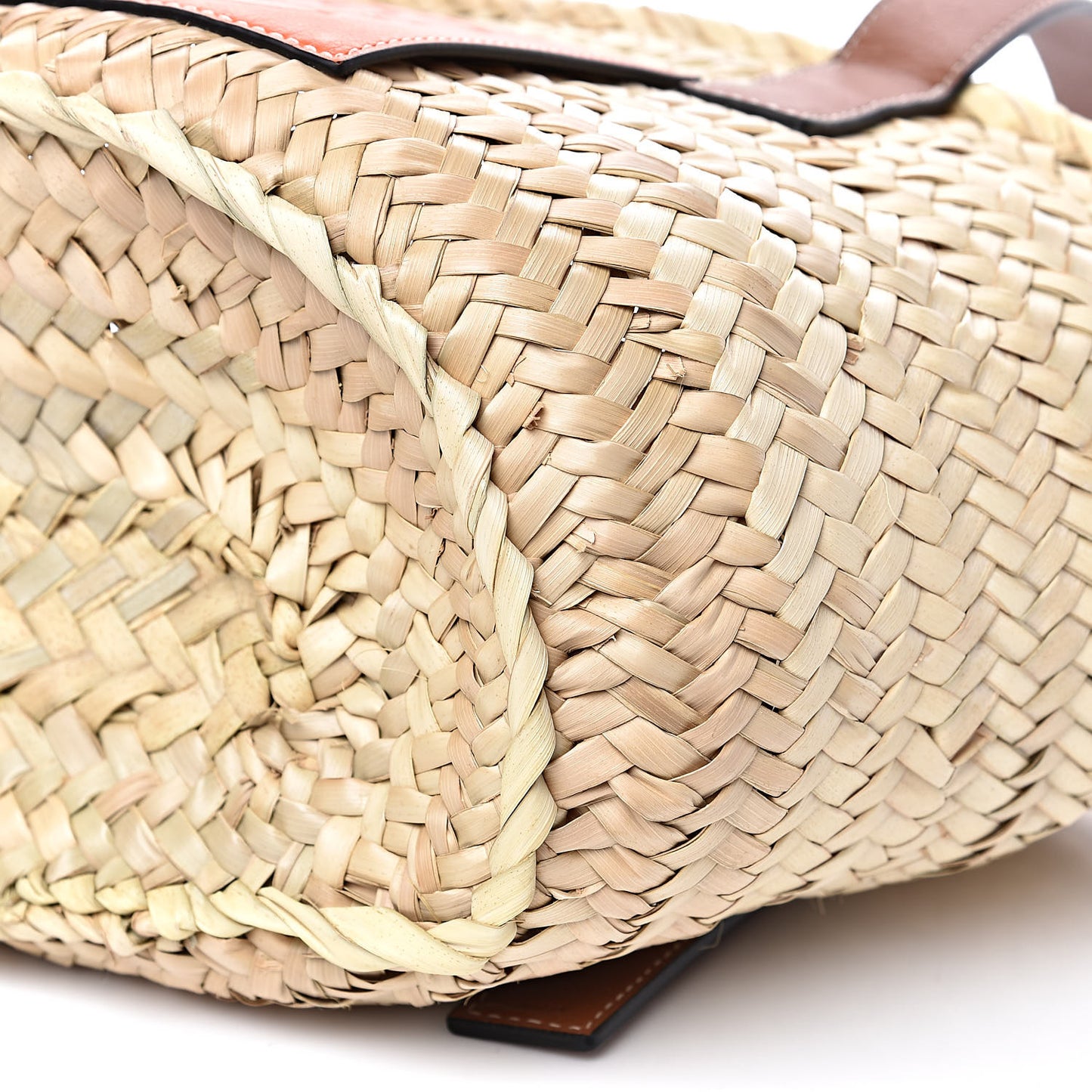 Raffia Small Basket Tote Bag Natural Orange