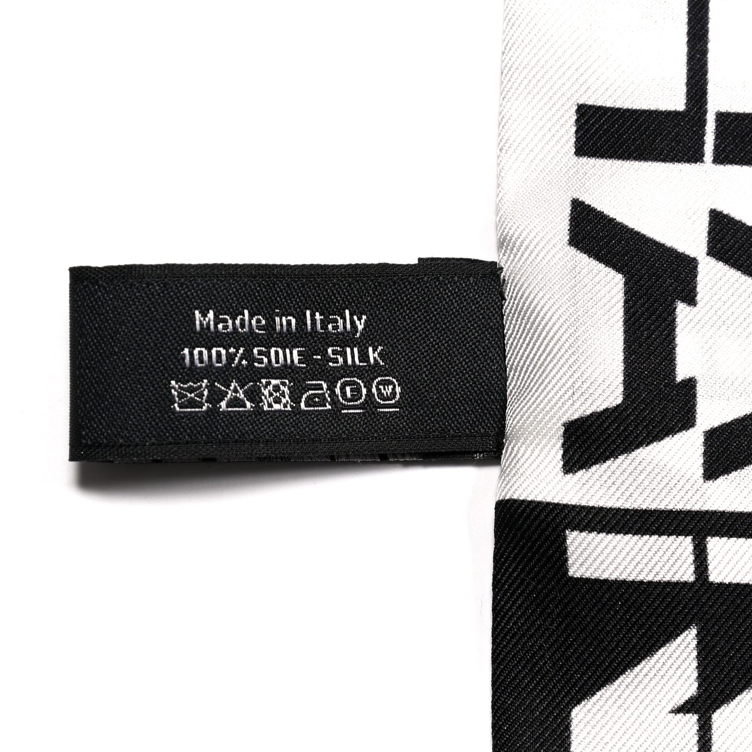 Chanel Silk Logo Slim Bandeau Scarf Black White 4 of 4
