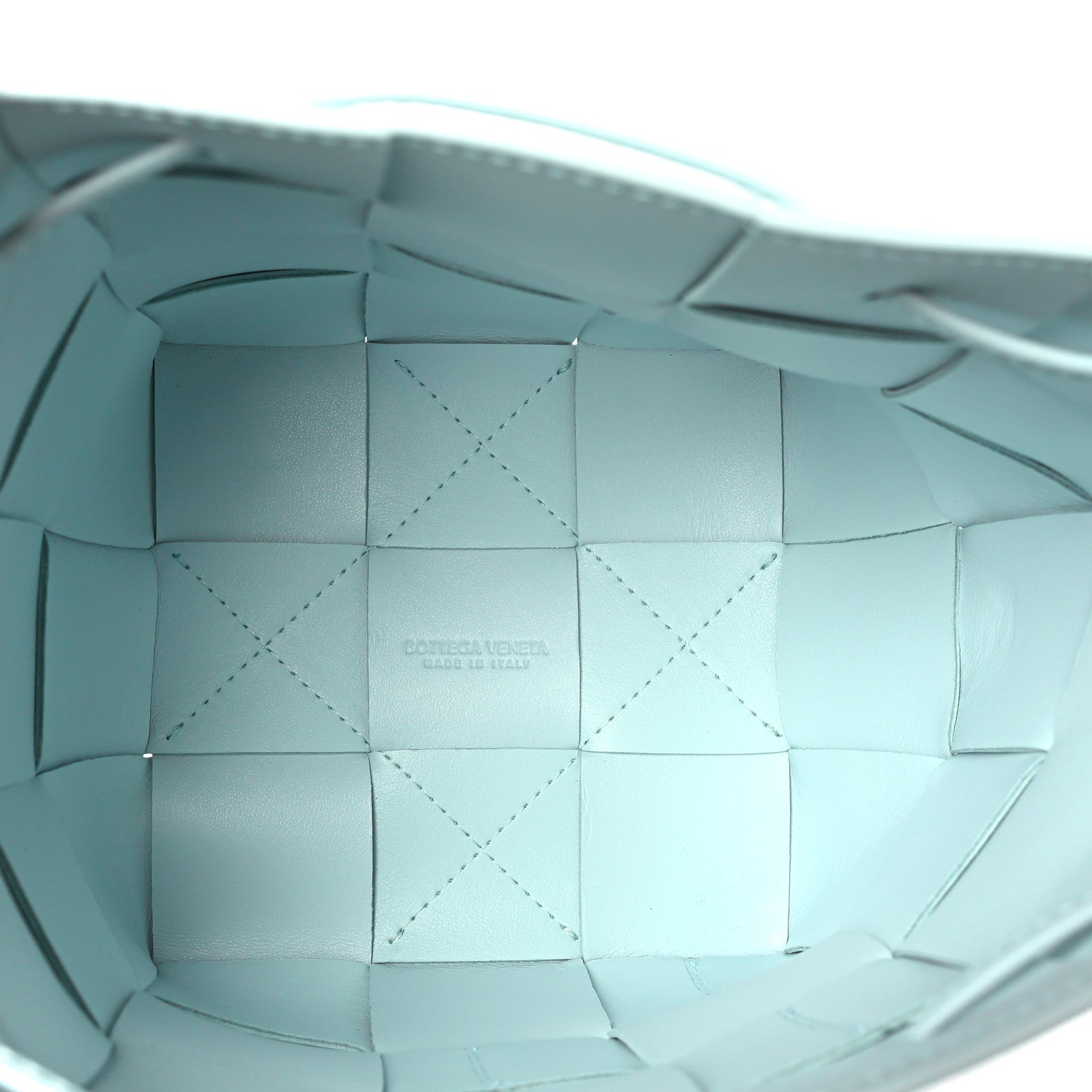 Bottega Veneta Nappa Maxi Intrecciato Small Cassette Bucket Bag Teal Washed 5 of 9