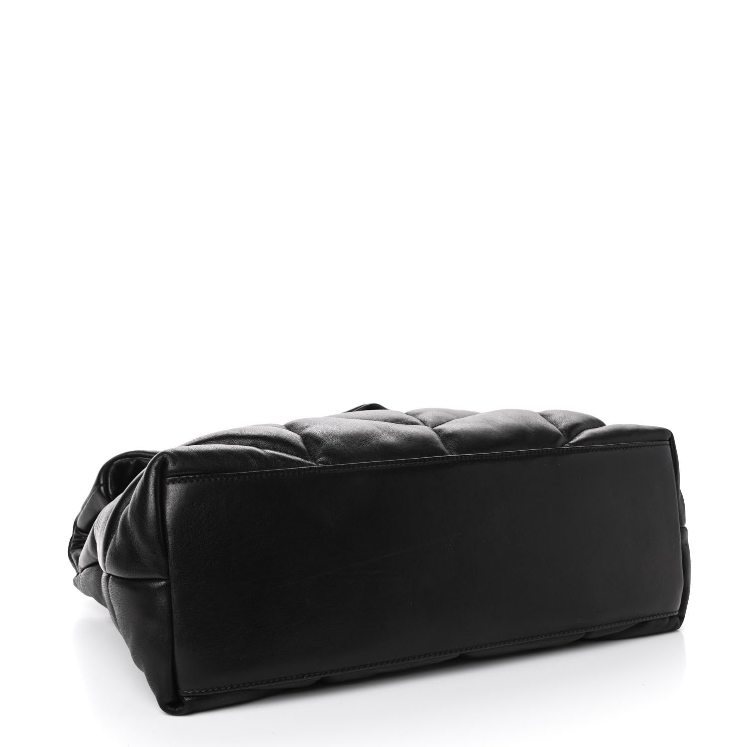 Saint Laurent Lambskin Quilted Medium Loulou Puffer Monogram Chain Satchel Black 3 of 4
