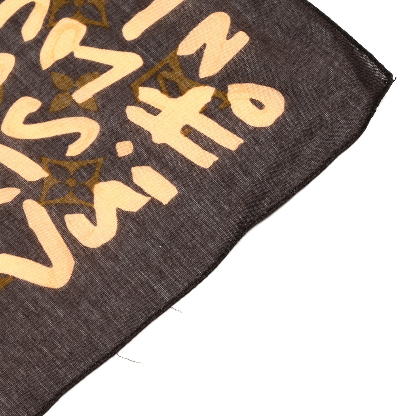 Silk Graffiti Monogram Scarf Peach