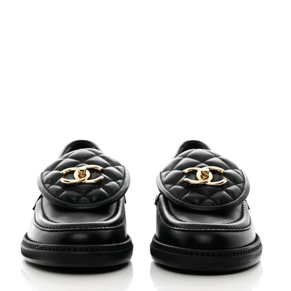 Chanel Lambskin Quilted CC Turnlock Loafers 36 Black 2 of 9