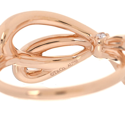 Tiffany 18K Rose Gold Diamond Bow Ring 53 6.5 4 of 4
