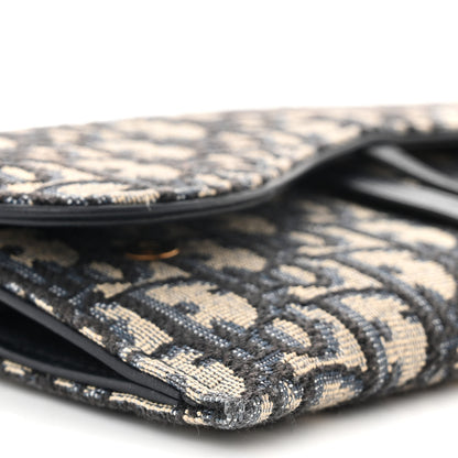 Christian Dior Oblique Saddle Chain Long Wallet Blue 10 of 12