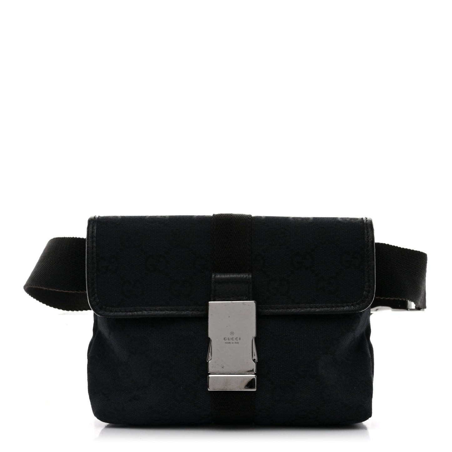GG Monogram Web Buckle Belt Bag Black