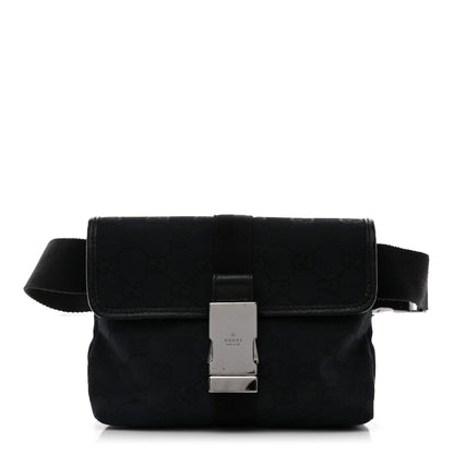 Gucci GG Monogram Web Buckle Belt Bag Black 1 of 10