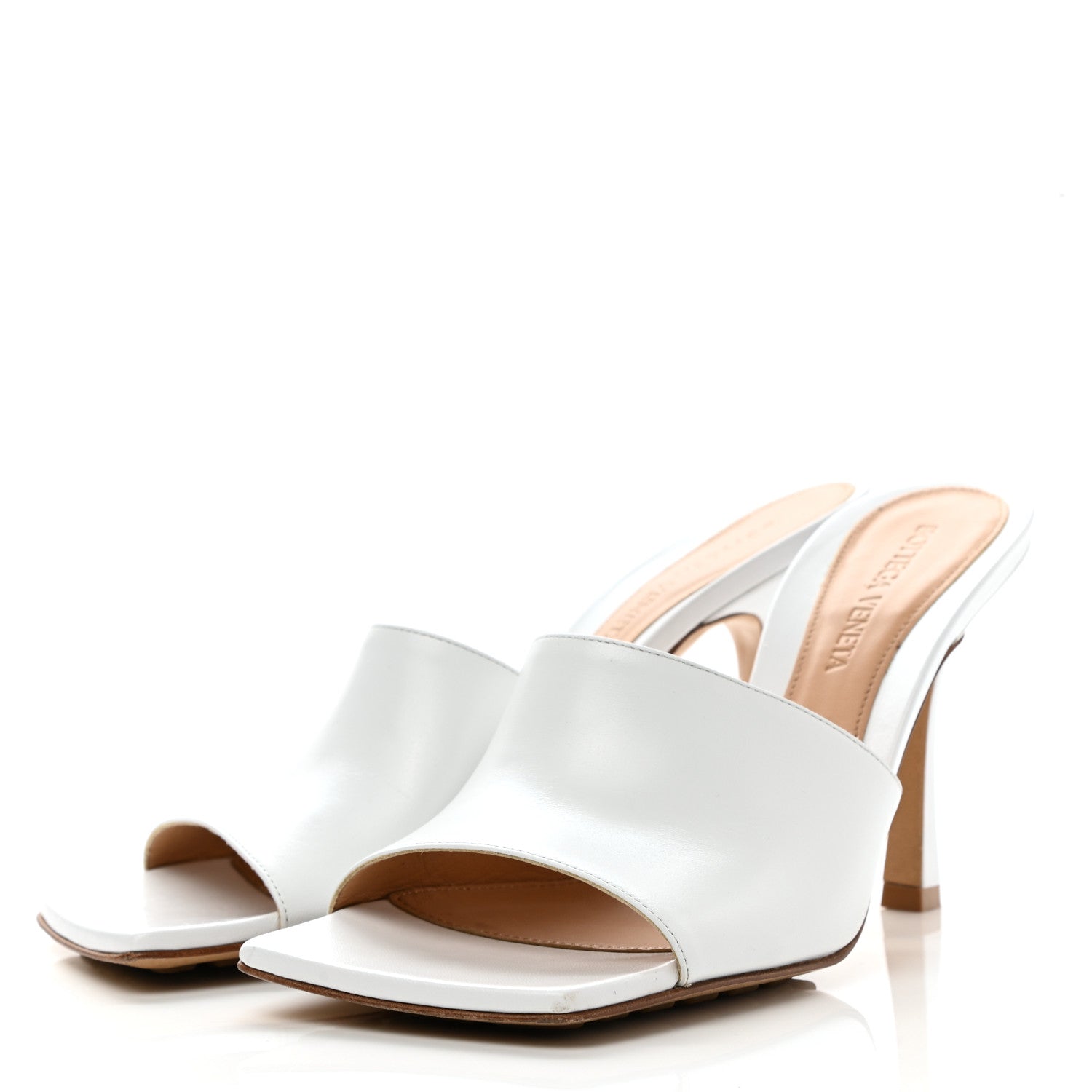 Bottega Veneta Lambskin Stretch Mule Sandals 36.5 Optic White 3 of 8