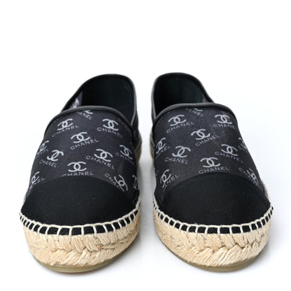 Chanel Mesh Grosgrain CC Espadrilles 41 Black White 2 of 7