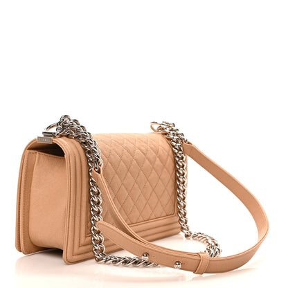 Chanel Caviar Quilted Medium Boy Flap Beige 2 of 8