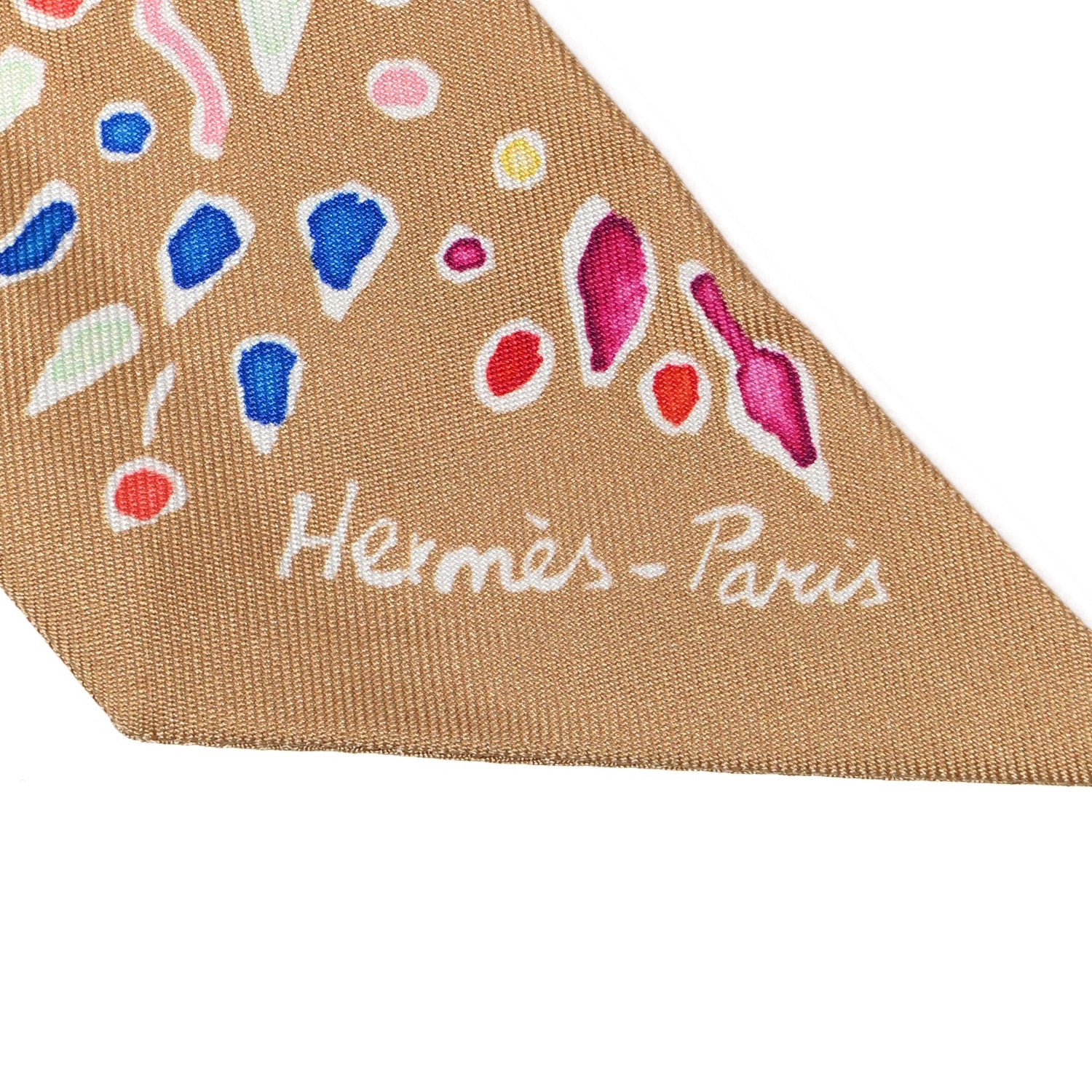 Hermes Silk Isola Di Primavera Twilly Camel 3 of 5
