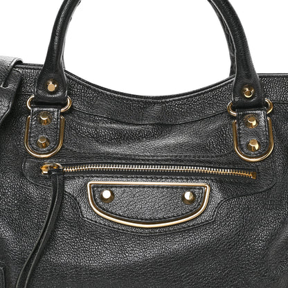 Balenciaga Chevre Gold Metallic Edge Hardware City Black 9 of 11