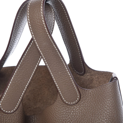 Hermes Taurillon Clemence Picotin Lock 18 PM Etoupe 11 of 17