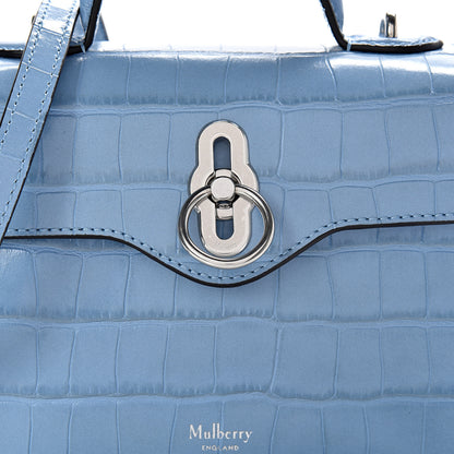 Mulberry Shiny Croc Calfskin Embossed Micro Seaton Pale Slate 7 of 9