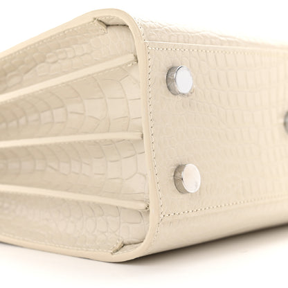 Saint Laurent Calfskin Crocodile Embossed Nano Sac De Jour Crema Soft 8 of 11