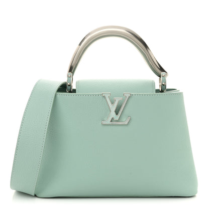 Louis Vuitton Taurillon Matte Brushed Metal Handle Capucines BB Light Blue 1 of 10