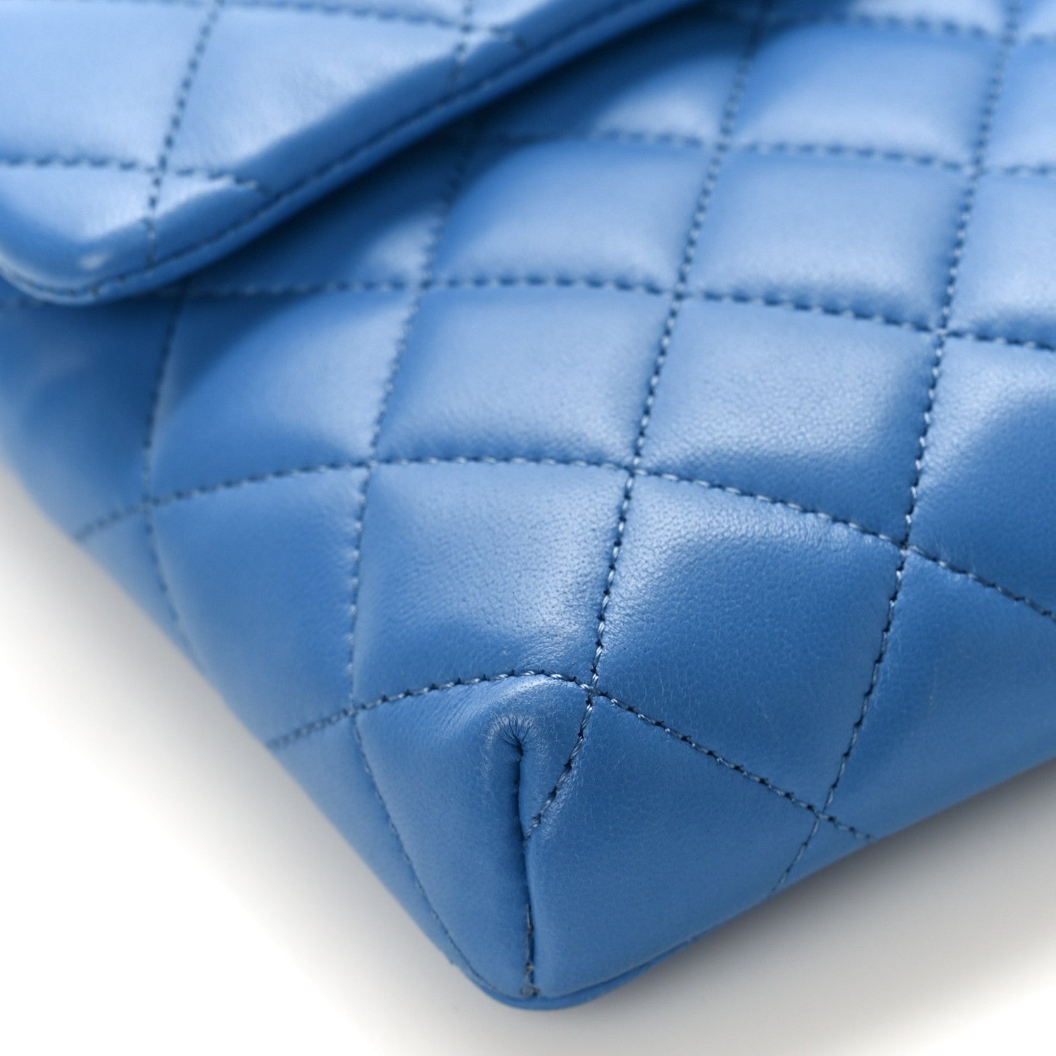 Chanel Lambskin Quilted Clutch Flap Blue 8 of 9