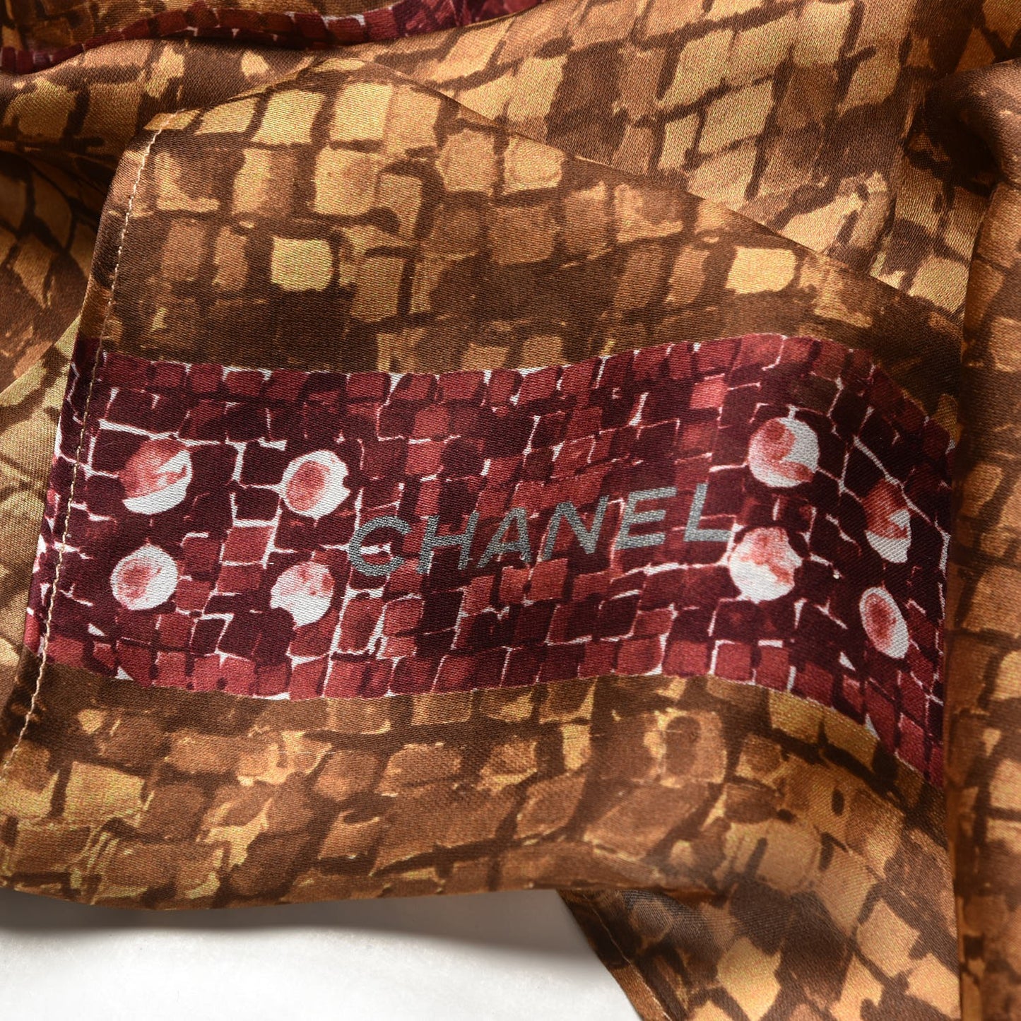 Silk Mosaic CC Logo Scarf