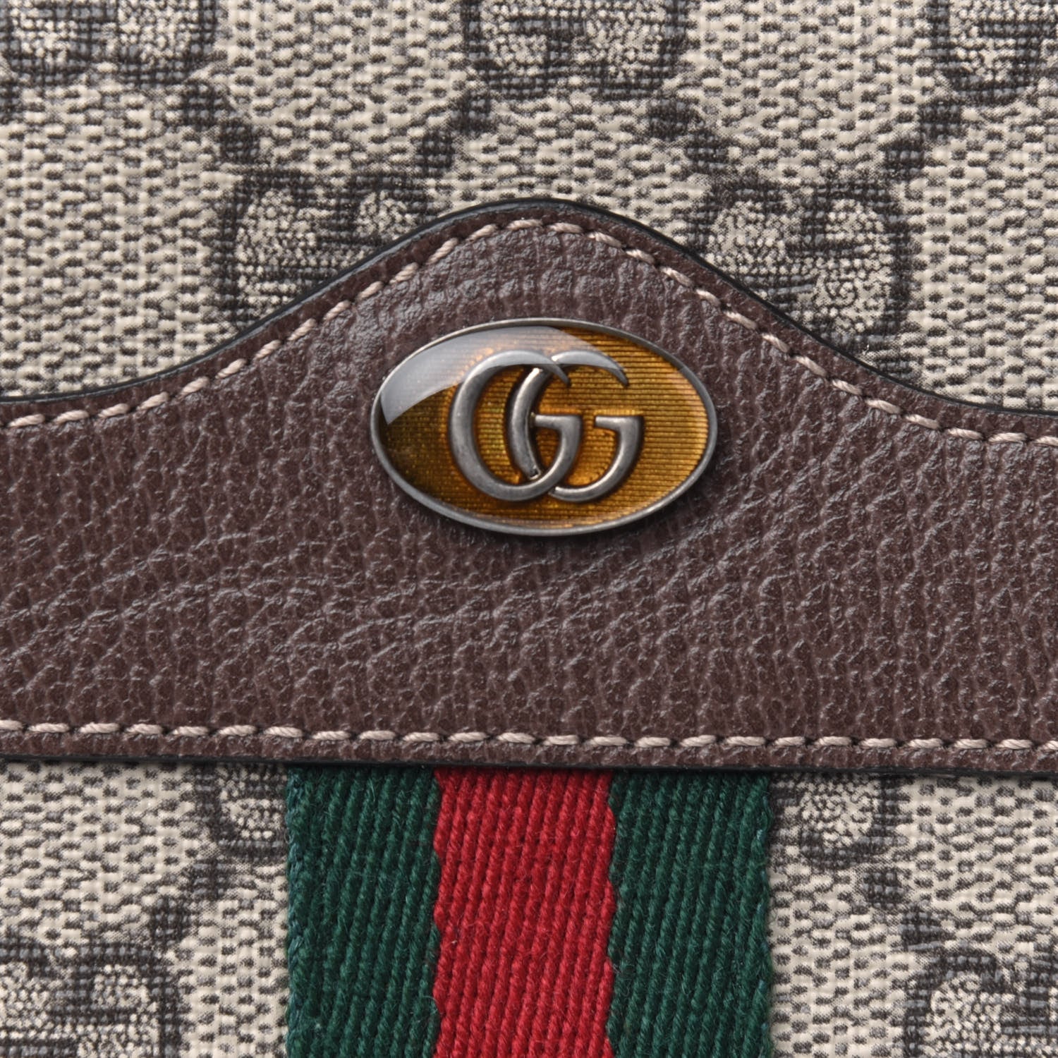 Gucci GG Supreme Monogram Web Mini Ophidia GG Bag Brown 9 of 11