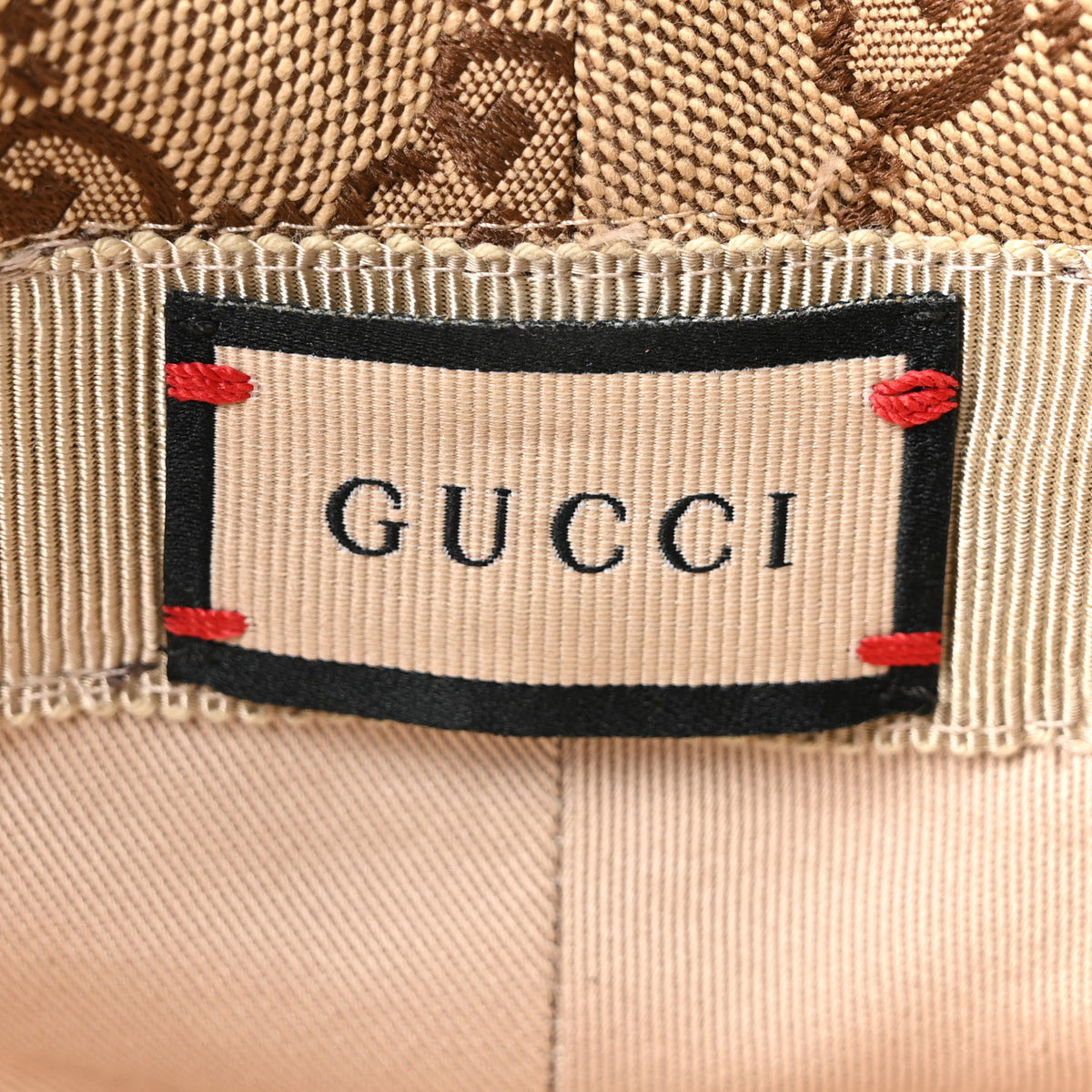 Monogram Textured Dollar Calfskin GG Jago Bucket Hat S Cacao Beige