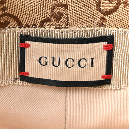 Gucci Monogram Textured Dollar Calfskin GG Jago Bucket Hat S Cacao Beige 9 of 10