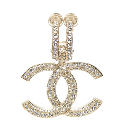 Chanel Crystal CC Single Clip On Earring Gold 1 of 4