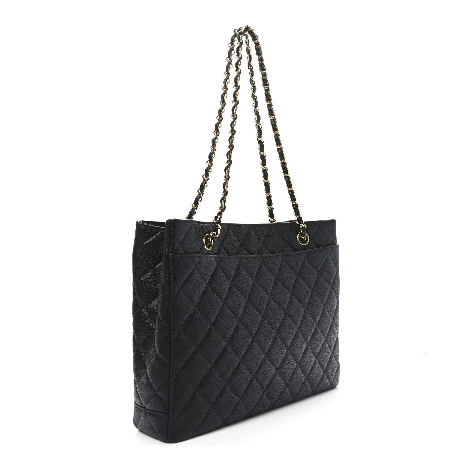 Chanel Caviar Quilted Small Shopping Tote Black 3 of 9