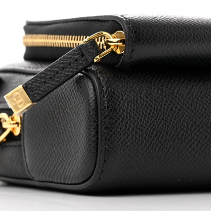 Christian Dior Grained Calfskin Caro Double Pouch Black 8 of 10