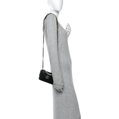 Chanel Lambskin Quilted Chanel 19 Flap Phone Holder With Chain Black 2 of 11