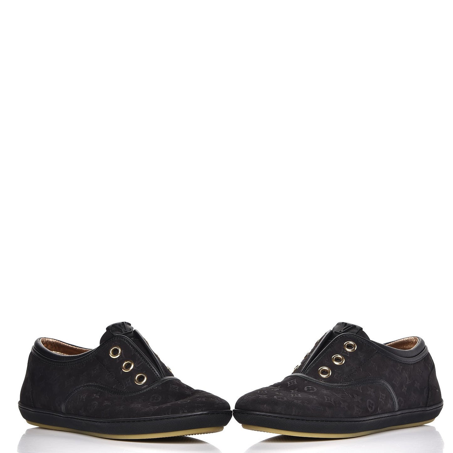 Nubuck Embossed Monogram Popincourt Sneakers 36 Black