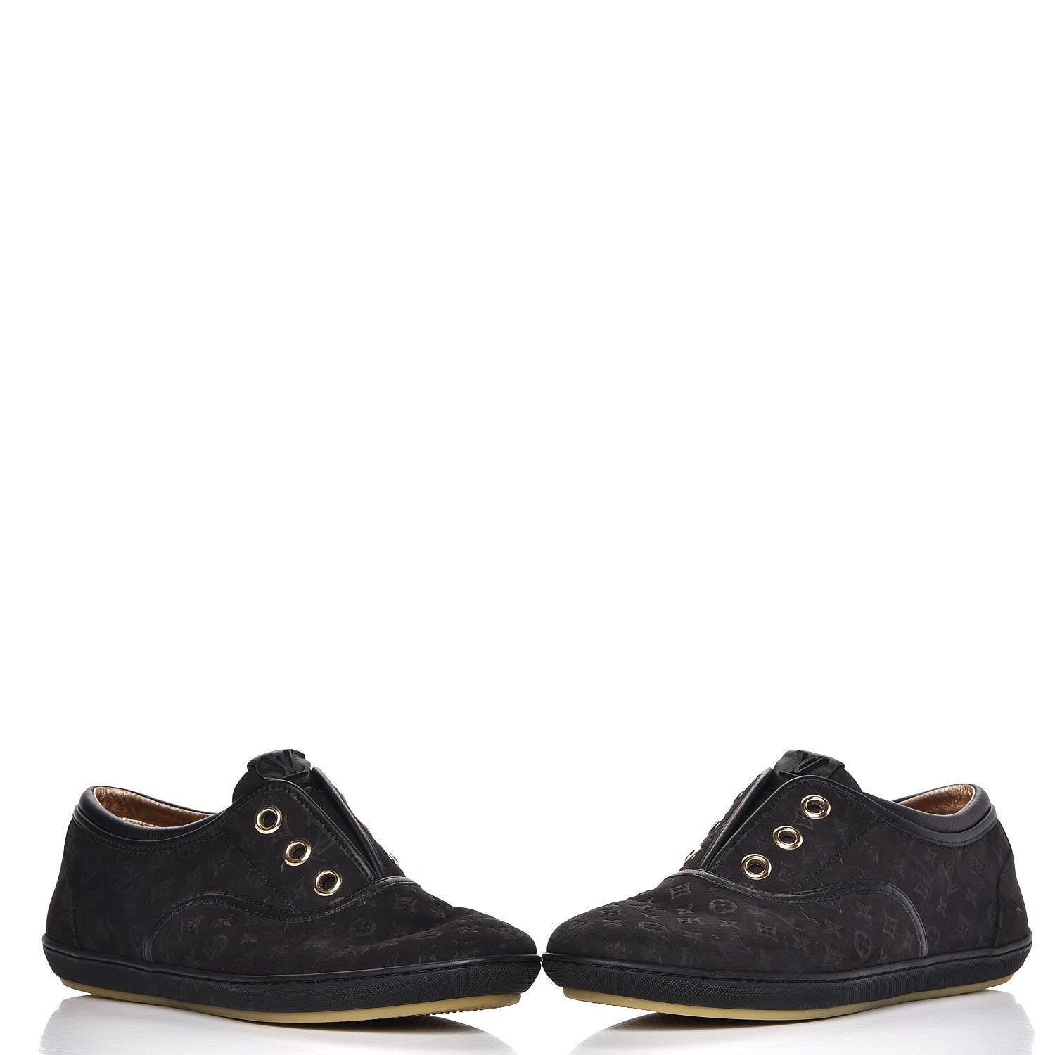 Louis Vuitton Nubuck Embossed Monogram Popincourt Sneakers 36 Black 5 of 11