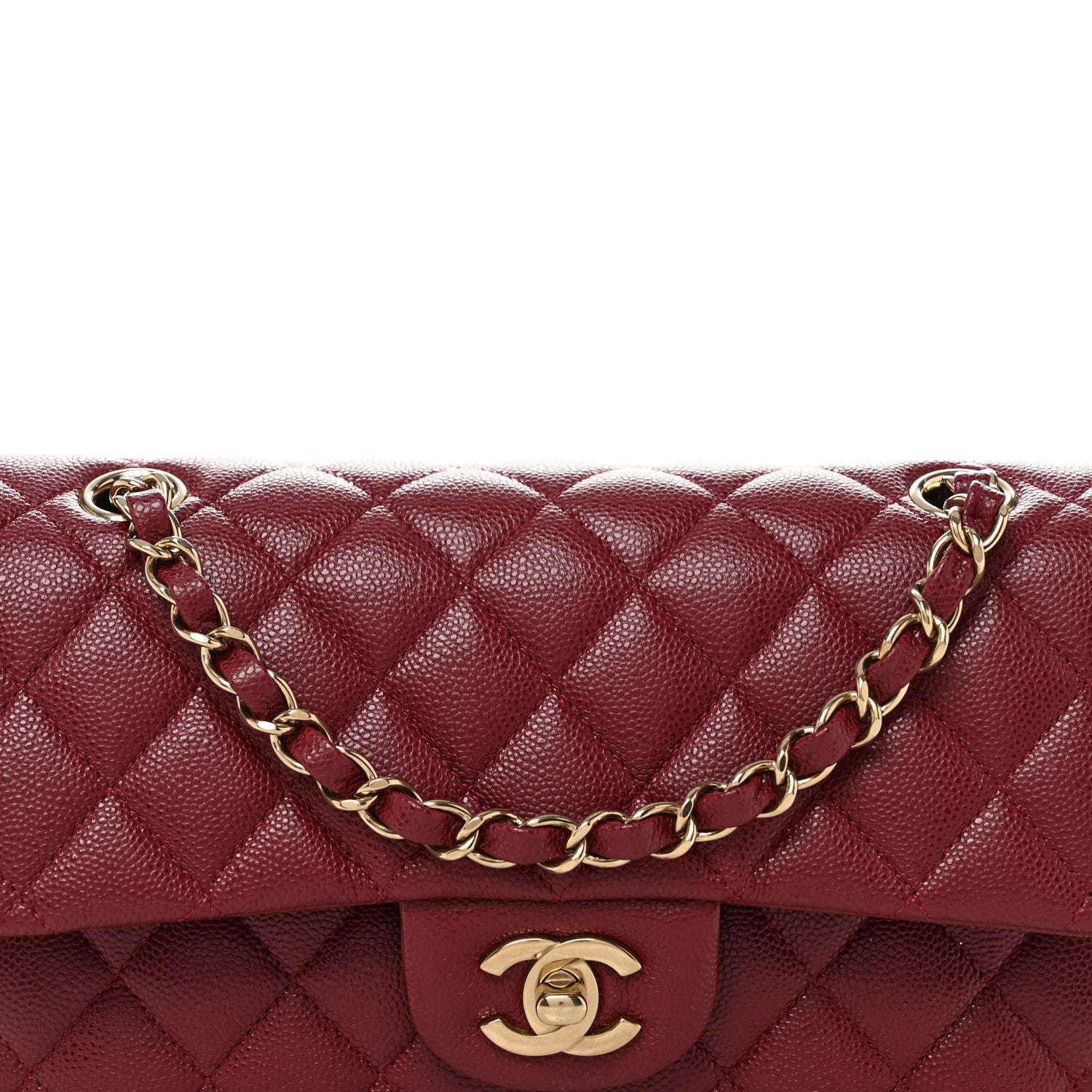 Chanel Caviar Quilted Small Double Flap Burgundy 8 of 11